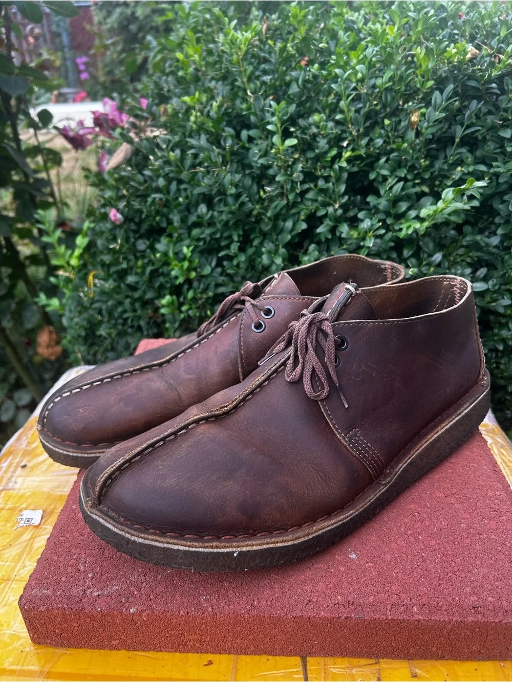 Clark’s Desert Trek Men’s Brown Leather Chukka Boots Size 11.4